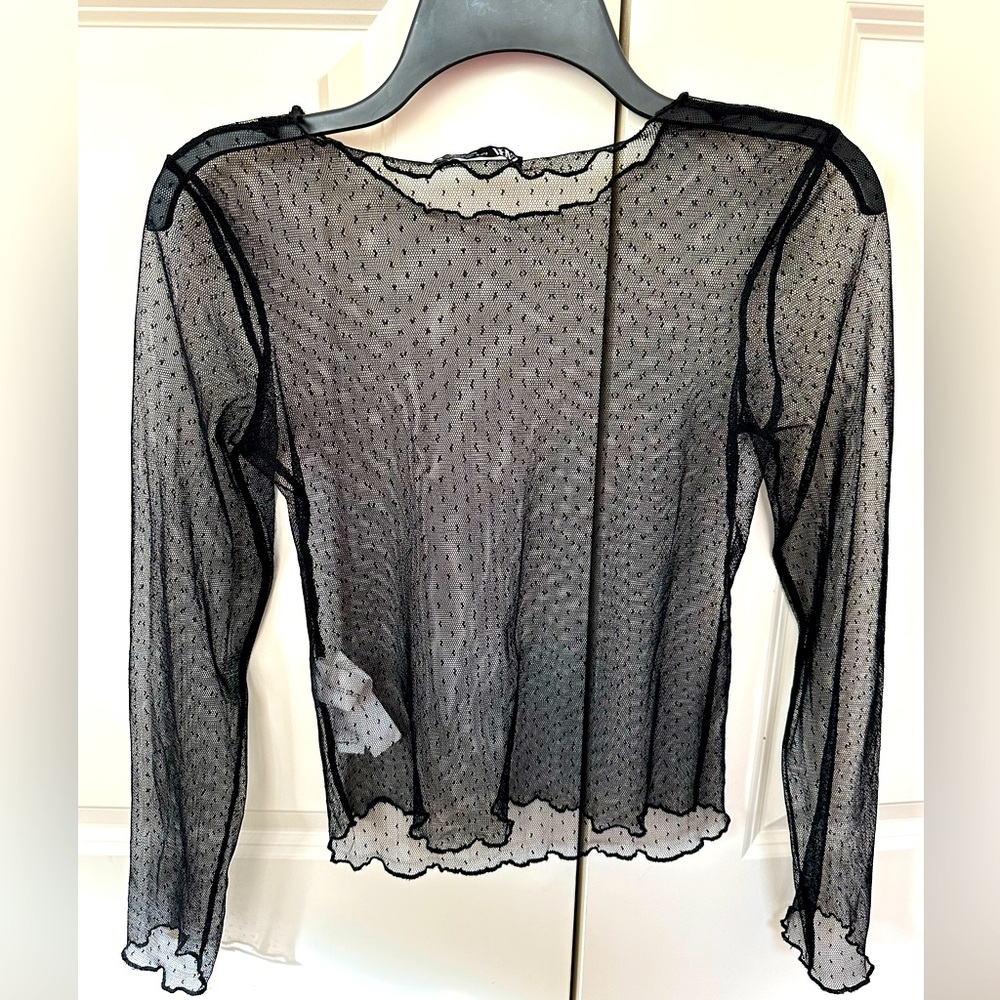 Zara mesh top black
